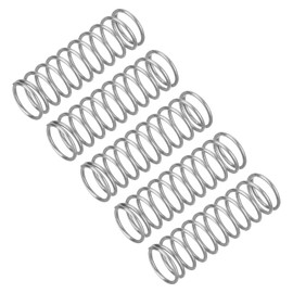 QUARKZMAN Pack of 5 Compression Springs, 0.8 x 9 x 35 mm, Compression Springs, Spring Springs, Coil Springs, Steel Springs, 304 Stainless Steel, Silver