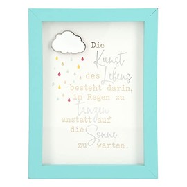 Depesche 11626-006 Picture Frame with Compliment, Small Decorative Frame with Pretty Saying, Approx. 12 x 9 x 1.9 cm, Ideal as a Gift or Small Present, Turquoise