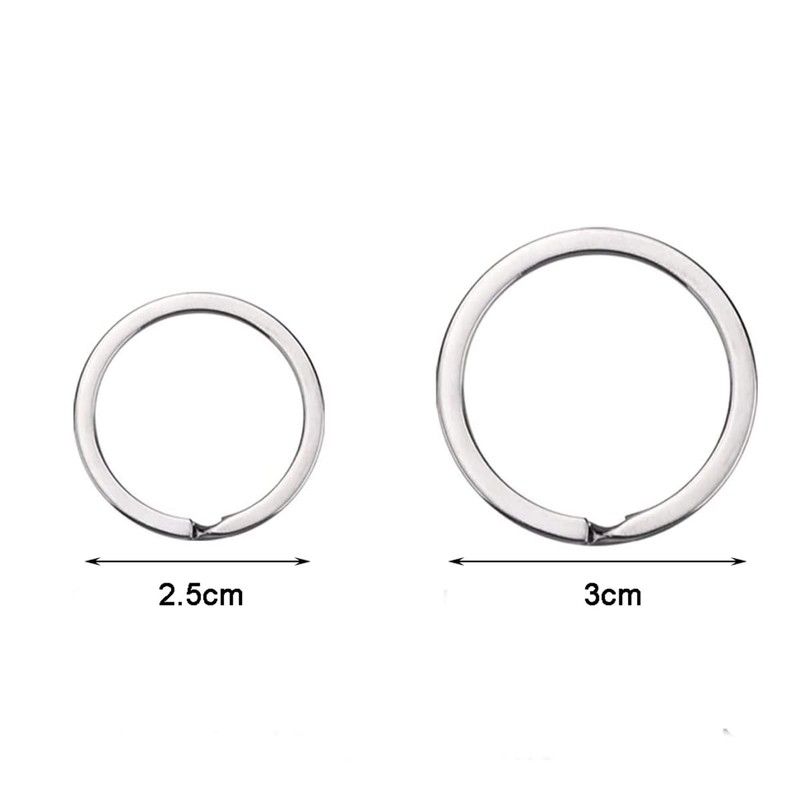 10 Pcs 25mm 30mm Keyring Metal Flat Split Key Ring
