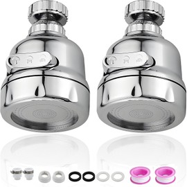 2 Piezas Regadera para Fregadero de Cocina, Aireador de Grifo 360°Giratorio