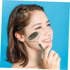 Minkissy 2pcs Jade Gua Jade Stone Facial Roller Massage Tool for Skin Care Anti-aging and Relaxation and Easy Use Beauty Device