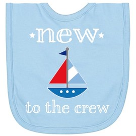 inktastic Baby Boy New To the Crew Sailboat Newborn Bib Light Blue 2ae7d