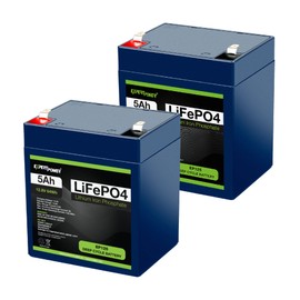 2 Pack ExpertPower 12V 5Ah Lithium LiFePO4 Deep Cycle Rechargeable Battery | 2500-7000 Life Cycles & 10-Year lifetime | Built-in BMS