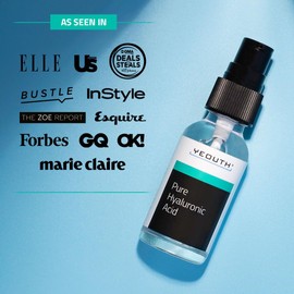 YEOUTH Pure Hyaluronic Acid Serum for Face 99% for Dry & Dull Skin, Hydrating Hyaluronic Acid Face Serum for Women & Men, For All Skin Types 1oz
