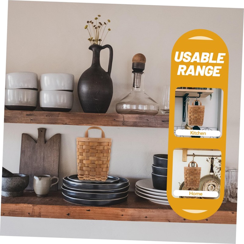 FUNOMOCYA Woven Wall Hanging Storage Baskets Natural Organizer for Kitchen