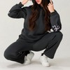 XBTCLXEBCO Bow Print Sweat Set for Women Oversized Sweatshirt and