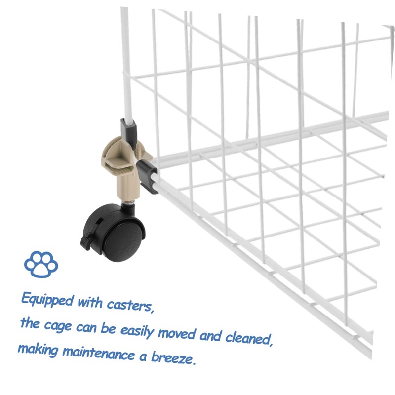 SUPVOX Flexible Pet Crate Casters 4pcs Cat Cage Rollers for