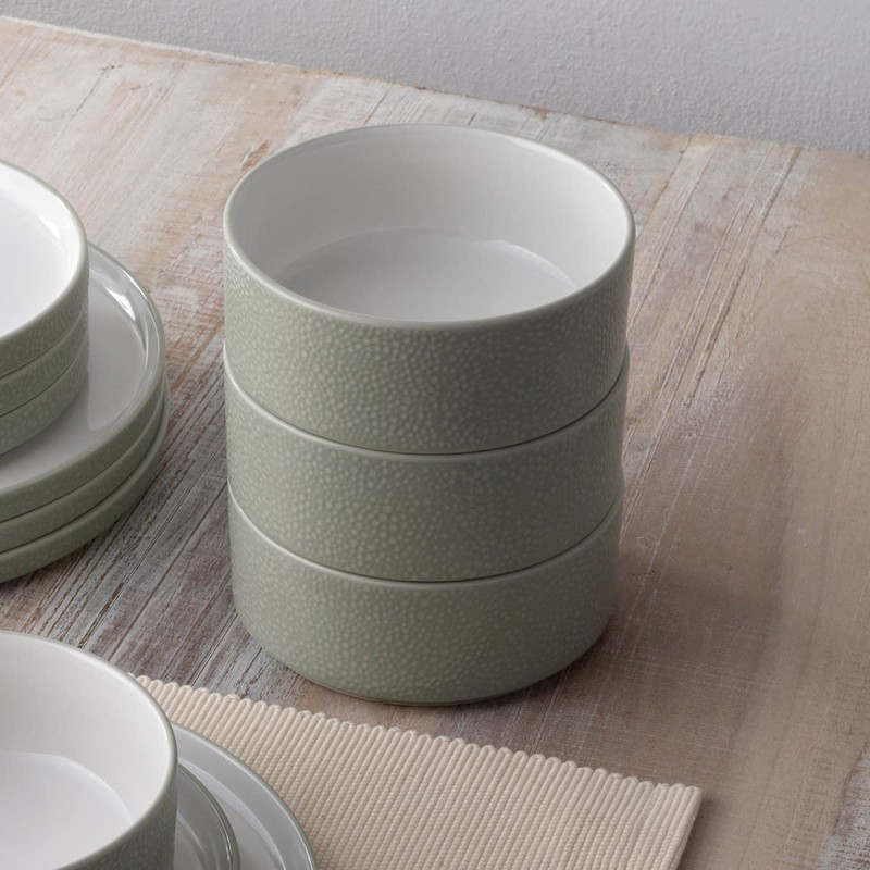 Noritake ColorTex Stone Sage Bowl, STAX Soup/Cereal, 6", 20 oz,