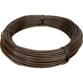 Pambina ImpEx 1/16” Diameter Galvanized Steel Cable Coated to 3/32” Diameter, Dark Brown Vinyl Coated Cable, Breaking Strength 480 lb: 50, 100, 250, 500 and 1000 ft Lengths (Dark Brown, 50 ft Coil)