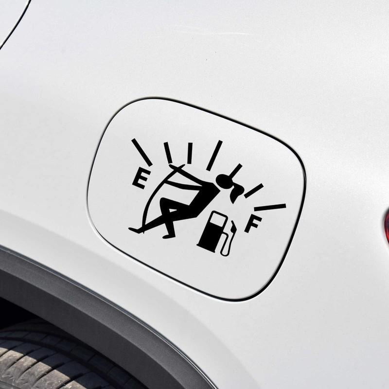 Funny Car Stickers High Gas Consumption Decal Fuel Gage Empty