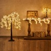 Fudios Lighted White Cherry Blossom Garland Decor with Timer 96