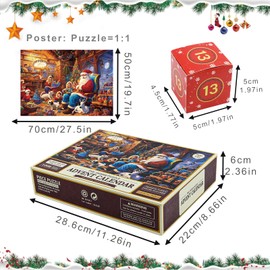 1008pcs Christmas Puzzle Advent Calendar, 2023 Christmas Jigsaw Puzzles 24 Days Countdown Calendar Jigsaw Puzzles Game For Teens Adult Family