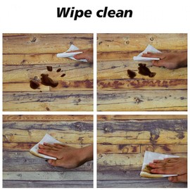 LKEZYOEL Wipeable Tablecloth Elastic Suit for 28"x28" Square Folding Table Aged Wooden Planks Texture Fitted Table Cover for Dining Kitchen Home Party Style25