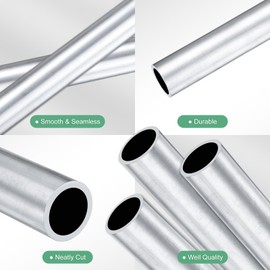 M METERXITY 3-Pack 300mm 6063 Aluminum Round Tube, 15mm ID 19mm OD Seamless Aluminum Tubing for Construction/Machining/DIY Crafting, Metal Straight Pipe [0.59x0.75x11.8IN]