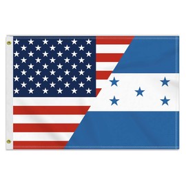 2×3 FT Honduras America Friendship Flag,Medium 60×90CM 150D Honduran USA Outdoor Banner,Double Side Printing American Decor For Patio Garden With Brass Gromment