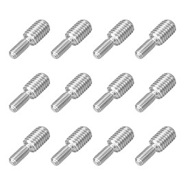QUARKZMAN Pack of 12 M6 x 15 mm to M10 x 15 mm Threaded Rod Stud Bolts Double-Sided Threaded Screws Screw Bolts 304 Stainless Steel Thread Reducer Adapter for Furniture Machine Mounting Fixing