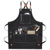Yxiang Black Handmade Work Apron with 11 Tool Pockets, Heavy