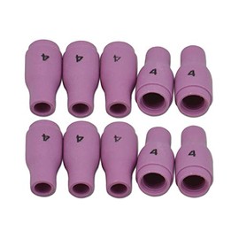 RIVERWELD TIG Alumina Nozzle Ceramic Cups 13N08 4# 1/4" 6.5mm Orifice for PTA SR DB WP 9 17 18 20 25 26 TIG Welding Torch Accessories Pack of 10