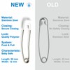 Sachverständigen-Zubehör® Safety Pins with Baby Clasp [Safety Nappy Pins] White
