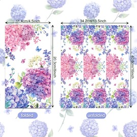 120Pcs Hydrangea Theme Napkins Paper Hydrangea Disposable Paper Napkins Hydrangea Luncheon Napkins Hand Towels for Birthday Baby Shower Celebration Dinner Picnic Party Tableware Decor Supplies 6