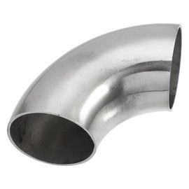 X AUTOHAUX 1pcs OD 1.5 Inch 90 Degree 1.2mm Thickness Mandrel Bend Elbow SS304 Stainless Steel Bend Tube Exhaust Elbow Pipe for Car Modified Exhaust System