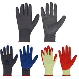 TYXHXTF 3 Pairs Work Gloves, Gardening Gloves, Safety Work Gloves, Comfortable Breathable, Nitrile Coated, Foam Nitrile, for Women and Men, for Yard Fishing Garden Outdoor