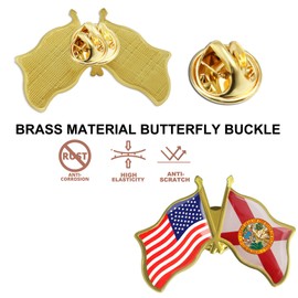 6/ Pack-American State Florida Flag Lapel Pins Bulk -1.5” United States America US USA FL Badge For Men Women Patriotic Souvenir