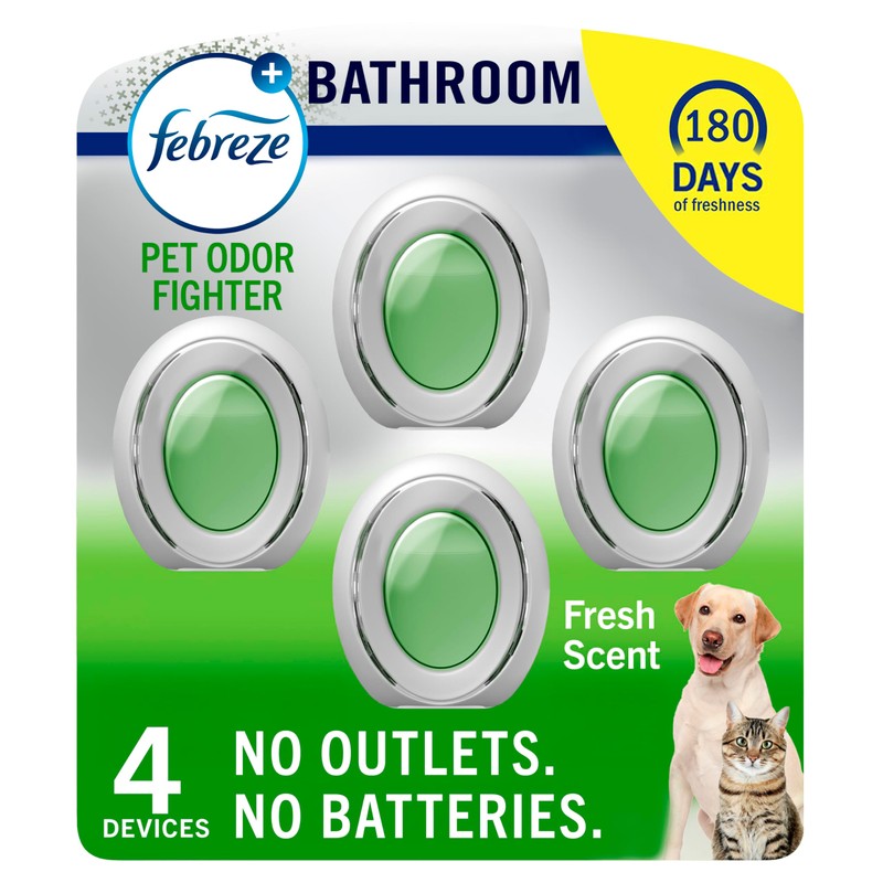 Febreze Ambientador multicolor para baño, lucha contra el olor, alternativa