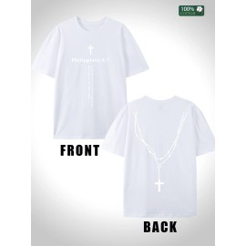 2025 Summer Basic Mens Cotton Tee Oversized 5 Colors USA WarehouseColor: White, Size: L