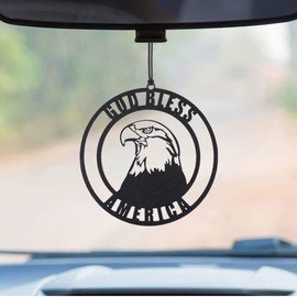 Rear View Mirror Accessories – Car Mirror Hanging Accessories- American Eagle Ornament Charms - Swinging Ornaments Cars Accessory for Men and Women Hanger - Black (American Eagle)