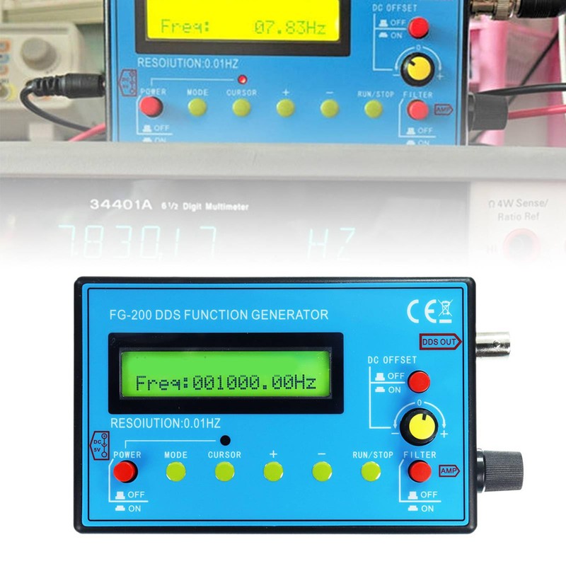 Function Generator FG-200 DDS Multifunctional 0.01Hz‑500KHz Sine Square Sawtooth High
