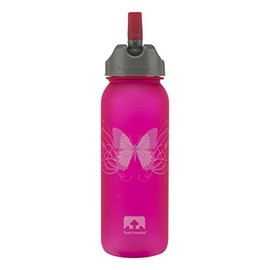 Nathan Flip Straw Pure Bottle, Om Purple Frosted