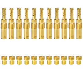 OXCANO 22PCS Carburetor Jet Kits, 11pcs Carburetor Main Jet # 100-145 & 11pcs Slow Pilot Jet # 32-58, Compatible with Nibbi Honda Yamaha PWK Keihin CVK PE Carb; Compatible with OKO KOSO Stage-6