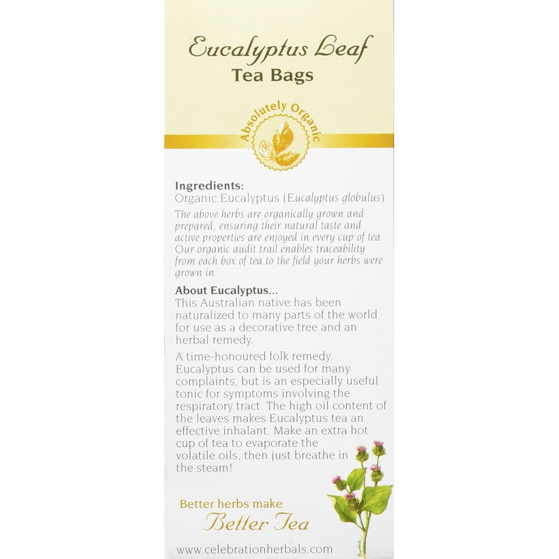 CELEBRATION HERBALS Eucalyptus Leaf Organic 24 Bag, 0.02 Pound