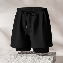 Men's 2-in-1 Beach Shorts with Integrated Leggings LM-0367 3XL 2ea