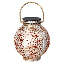 FREEPOWER Solar Lanterns for Garden Lighting - Waterproof LED Outdoor Lamp with Metal Housing, Hanging/Standing & Warm White Flickering Light