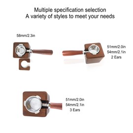 Tnfeeon Coffee Portafilter Holder Station Coffee Tamping Station Wood Coffee Portafilter Tamping Stand for 51mm 54mm 58mm