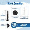 ANCHOREASE #8×1″ Sheet Metal Screws 250Pcs, 410 Stainless Steel Black