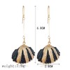 Beach Seashell Tassel Long Earrings, Ocean Seashell Tassel Dangle Earrings