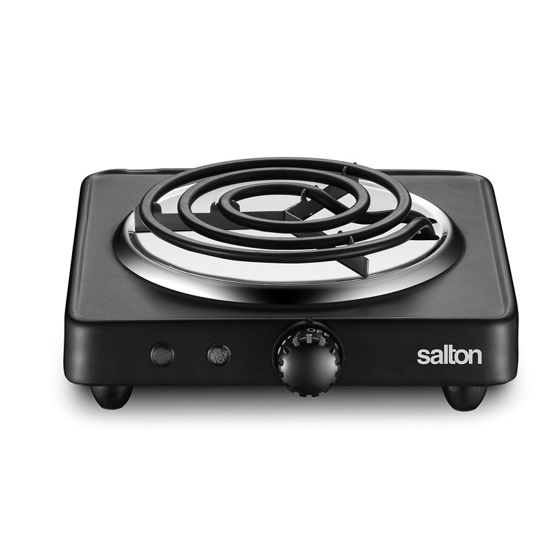 Salton Single Coil Portable Electric Cooktop with Large Burners, Variable