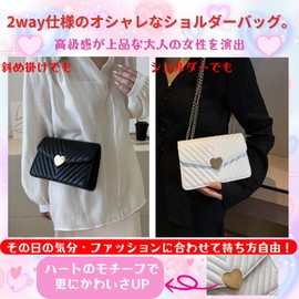 ORIJIRI Women's Shoulder Bag, Handbag, PU Leather, Cute, 2-Way Lightweight, Women's Bag, Black