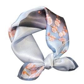Women Silk Square Scarf - 100% Mulberry Silk Bandana 21" x 21" Neckerchief Printed Handkerchief Headscarf for Women