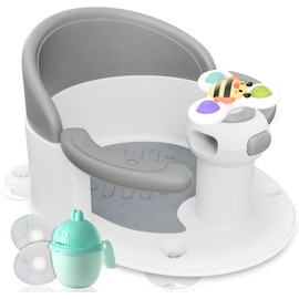 BEBELEH™ Baby Bath Seat for Babies 6 Months & Up - Safe Infant and Toddler Baby Bathtub Seat for Sitting Up - Baby Bath Tub Baby Tub Seat for Shower (Gray)