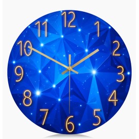 Galaxy Starry Night Wall Clock for Living Room Decor Kitchen Wall Clocks Battery Operated 12 Inch Round Acrylic Decorative Wall Clock Non Tickin Clock (Galaxy Starry Night Wall Clock)