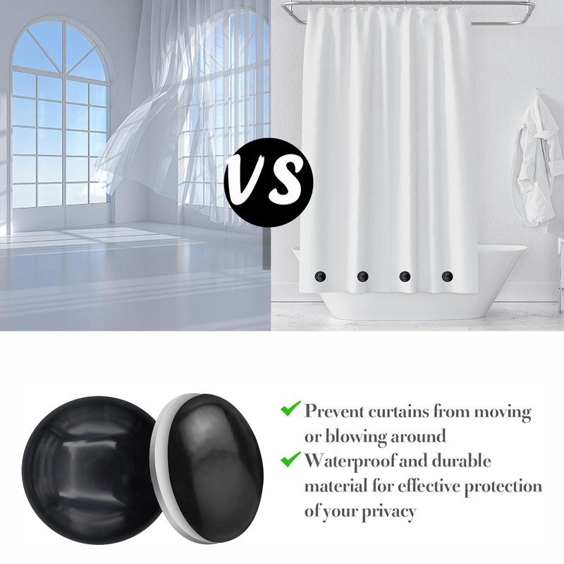 4 Pcs Shower Curtain Magnets, Waterproof Curtain Weights, Shower Curtains