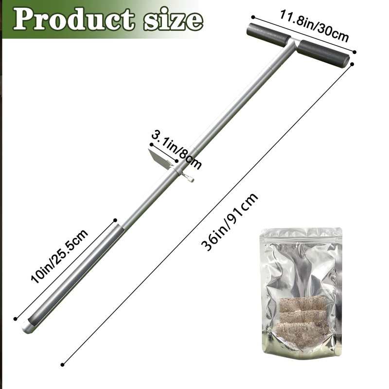 36 Inch Soil Sampler Probe, Stainless Steel Soil Sampling Tube