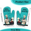 NAHMAKNE 2 Pack Funny BBQ Oven Mitts for Men, Grill