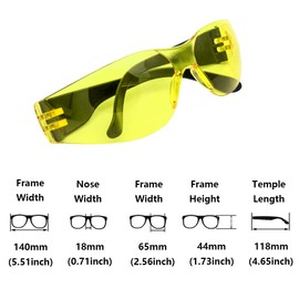 Safety Glasses, Anti-Fog and Anti Scratch Reduction Coating, Reinforced Resistant and Protective Lens, Eye Protection Glasses Safety For Snug Fit (Yellow)