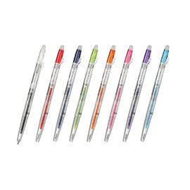 Pilot LFBS144UFNC8C Frixion Ball Slim 0.38 Clear Body 8 Colors