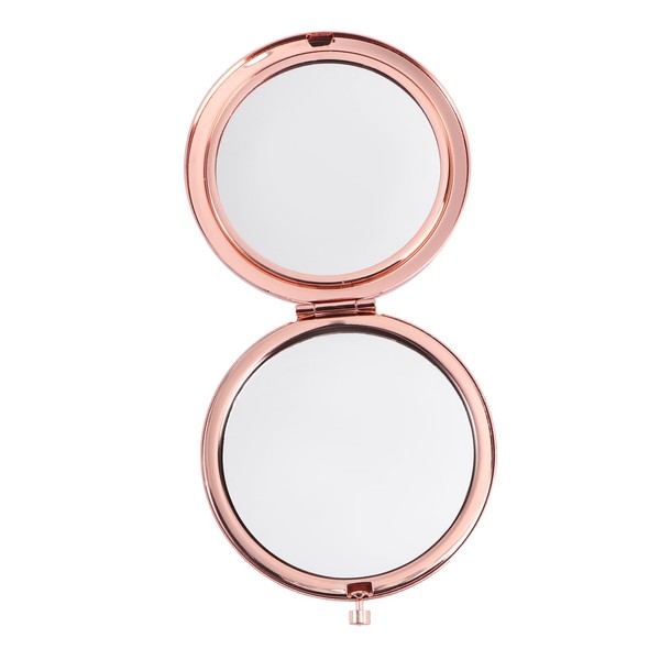 PACKOVE Portable Folding Travel Makeup Mirror with Crystal Metal Frame